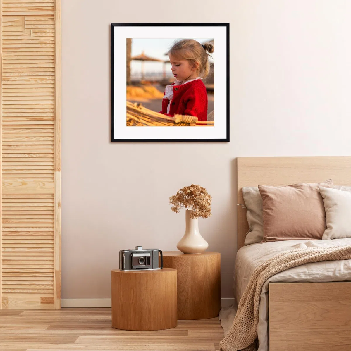 EYMPEU Cadre Photo 45x45 avec Passe-Partout pour Placer 35x35 CM ou 45x45 CM Photo pour Accrocher au Mur