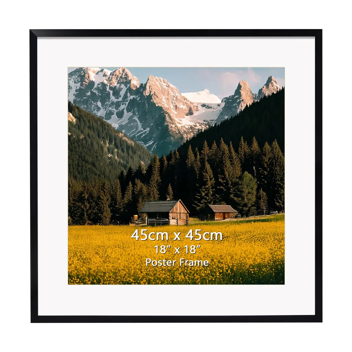 EYMPEU Cadre Photo 45x45 avec Passe-Partout pour Placer 35x35 CM ou 45x45 CM Photo pour Accrocher au Mur